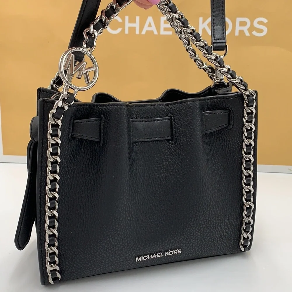 MICHAEL KORS MINA Small Belted Chain Crossbody bag BLACK COLOR
